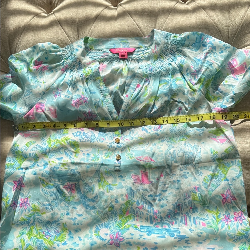 Lilly Pulitzer Pastel Floral Sheer Top - Picture 10 of 11